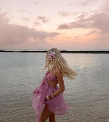 Chic A Line Halter Chiffon Ruffle Short Homecoming Dress,Vacation Dress,Summer 20th Birthday Dress GG4966