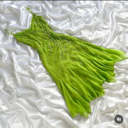 Chic A Line Spaghetti Straps Chiffon Sequin Short Homecoming Dress,Vacation Dress,Summer 22th Birthday Dress GG4972