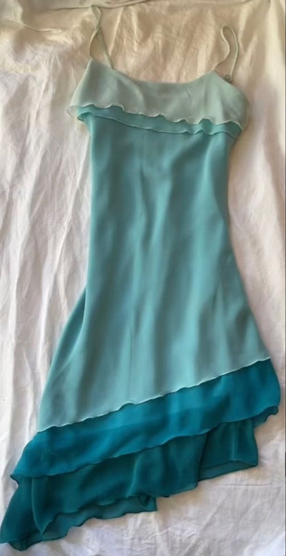 Elegant A Line Spaghetti Straps Chiffon Short Homecoming Dress,Vacation Dress,Summer 21th Birthday Dress GG4973