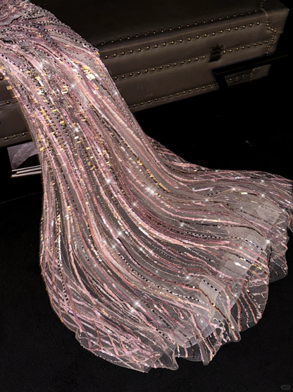 Unique A Line Strapless Sequin Long Prom Dress,Party Dress,Formal Evening Dress GG4989