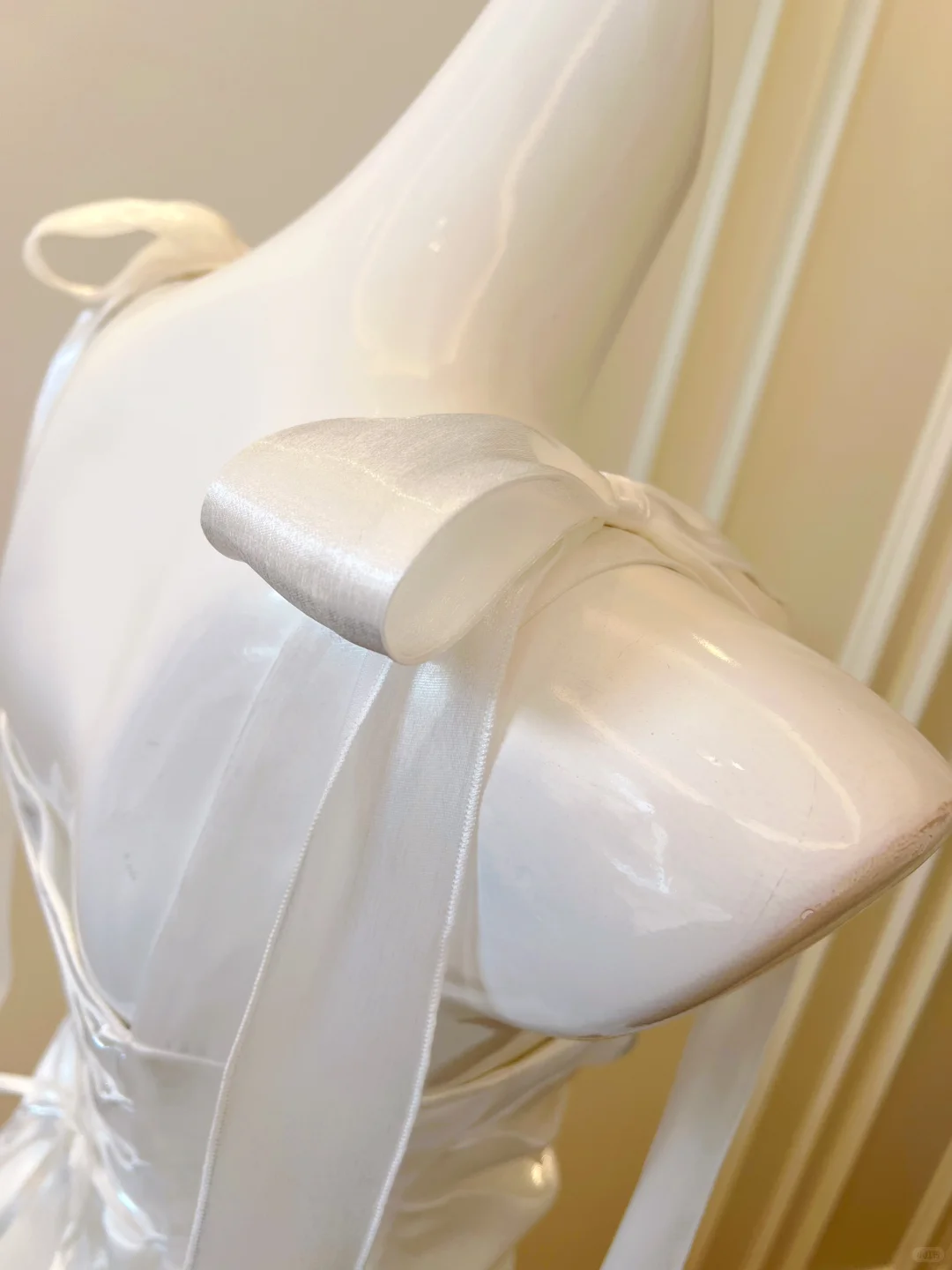 Classy A Line White Square Bow Straps Pleated Satin Long Prom Dress,Party Dress,Formal Evening Dress GG5023