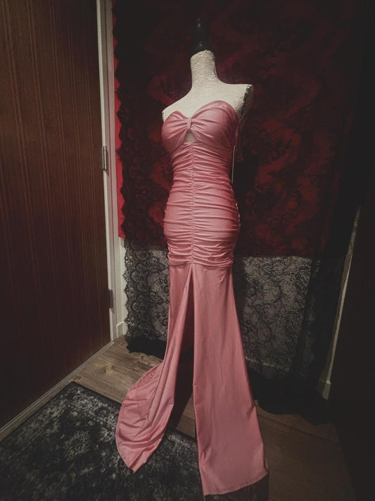 Sexy Sheath Mermaid Sweetheart Pleated Satin Slit Long Prom Dress,Party Dress,Formal Evening Dress GG5067