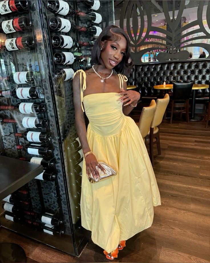 Elegant Pastel Yellow A Line Spaghetti Straps Satin Long Prom Dress,Party Dress,Formal Evening Dress GG5071