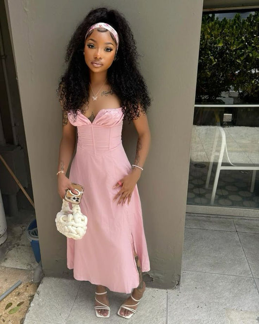 Pink Classic A Line Spaghetti Straps Satin Long Prom Dress,Party Dress,Formal Evening Dress GG5072