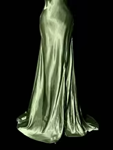 Retro Mermaid Green Satin Beaded Long Prom Dress,Evening Dress GG5077