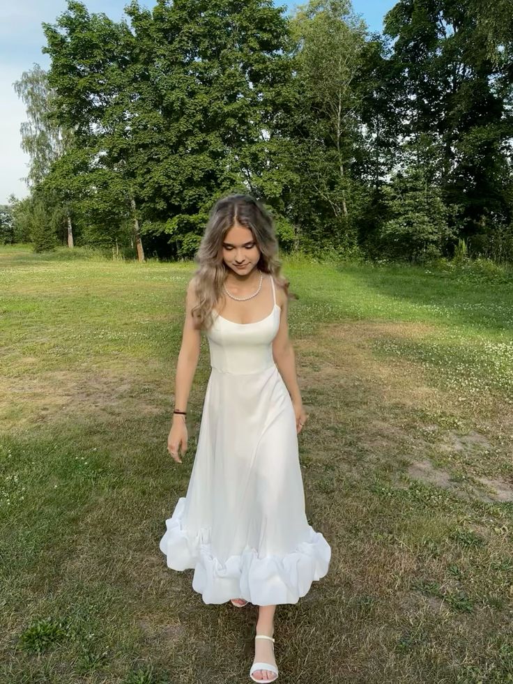 Pretty A Line Spaghetti Straps Satin With Chic Hem Long Prom Dress,Evening Dress GG5091