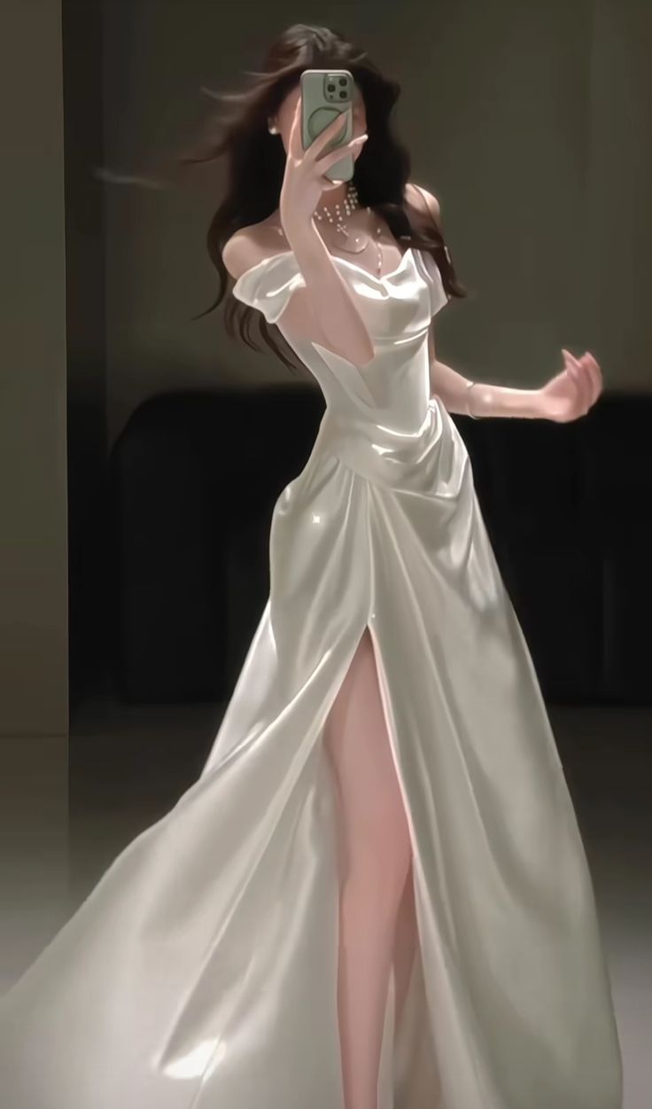 Formal A Line Off The Shoulder Satin Slit Long Prom Dress,Evening Dress GG5107