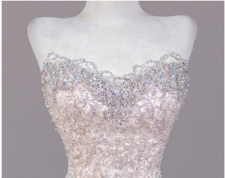 Shiny Mermaid Strapless Tulle Sequin Beaded Long Prom Dress,Evening Dress GG5119