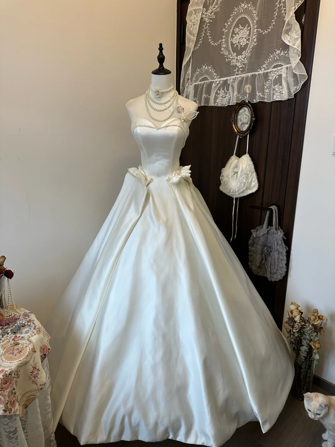 Elegant A Line Sweetheart Satin Long Prom Dress,Evening Dress GG5128