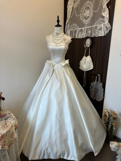 Elegant A Line Sweetheart Satin Long Prom Dress,Evening Dress GG5128