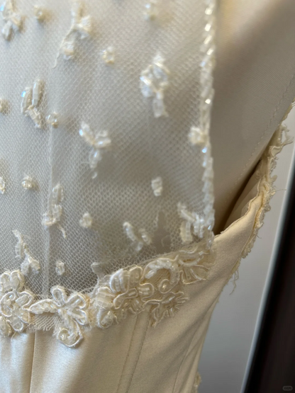 Romantic Gorgeous A Line Halter Satin Lace Beaded Long Prom Dress,Evening Dress GG5130