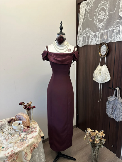 Chic Mermaid Spaghetti Strps Satin Long Prom Dress,Evening Dress GG5131