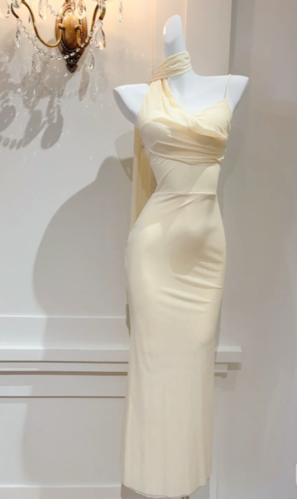 Simple Mermaid Spaghetti Straps Chiffon Long Prom Dress,Evening Dress GG5135