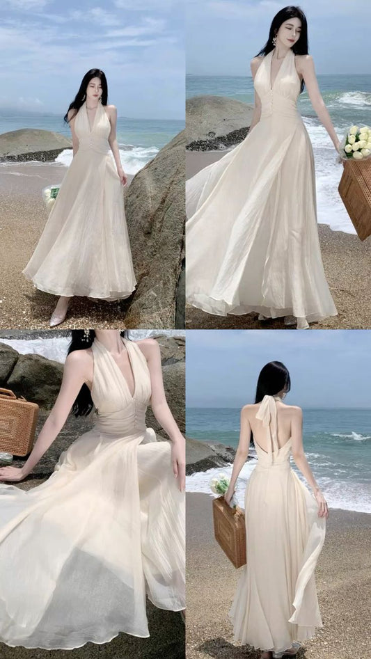 Pretty A Line Halter Chiffon Long Prom Dress,Evening Dress GG5147
