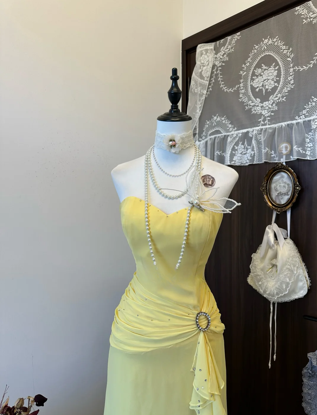 Charming Mermaid Yellow Sweetheart Satin Ruffle Slit Long Prom Dress,Evening Dress GG5151