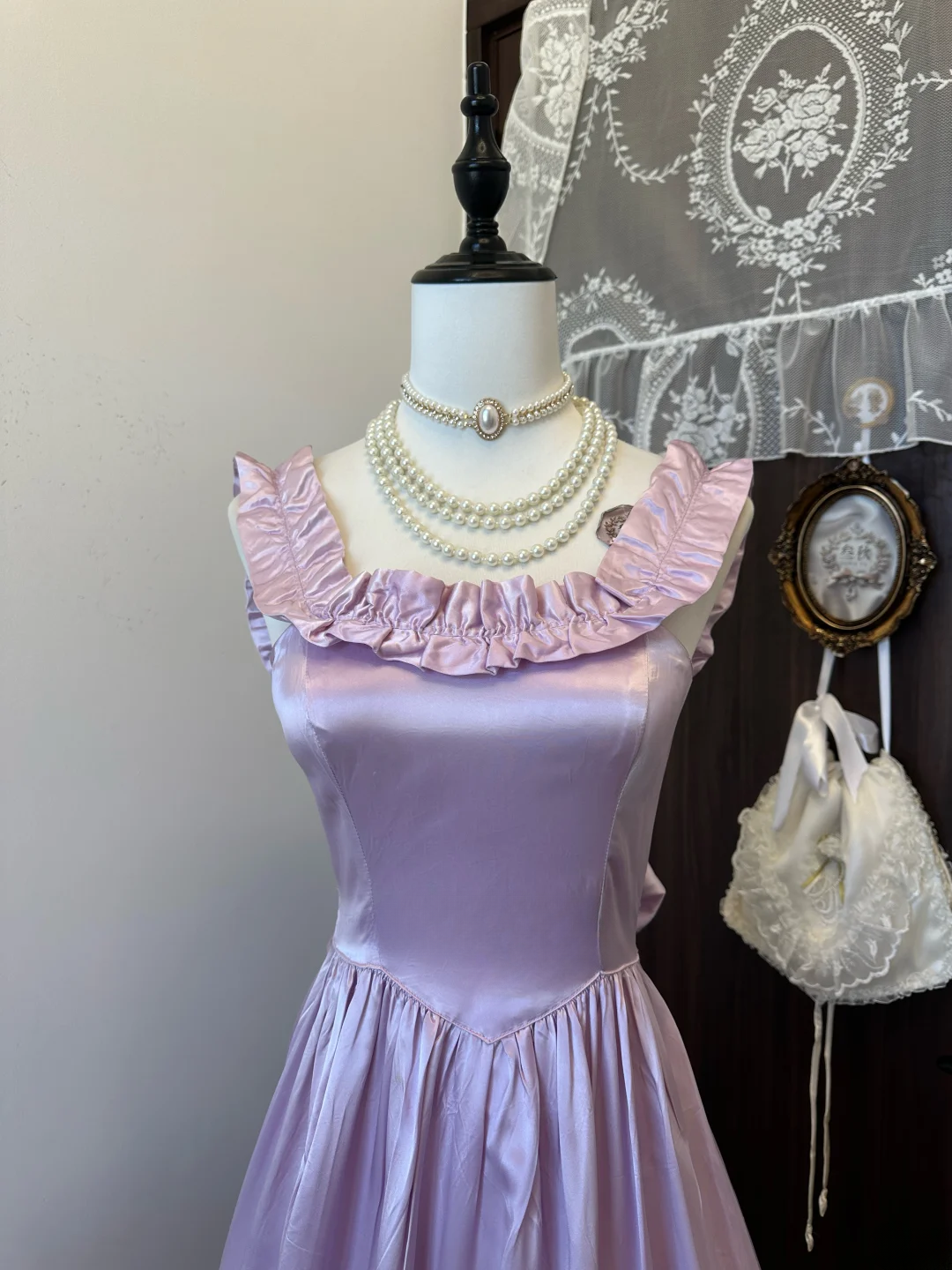 French Princess A Line Off The Shoulder Lilac Satin Long Prom Dress,Evening Dress GG5154