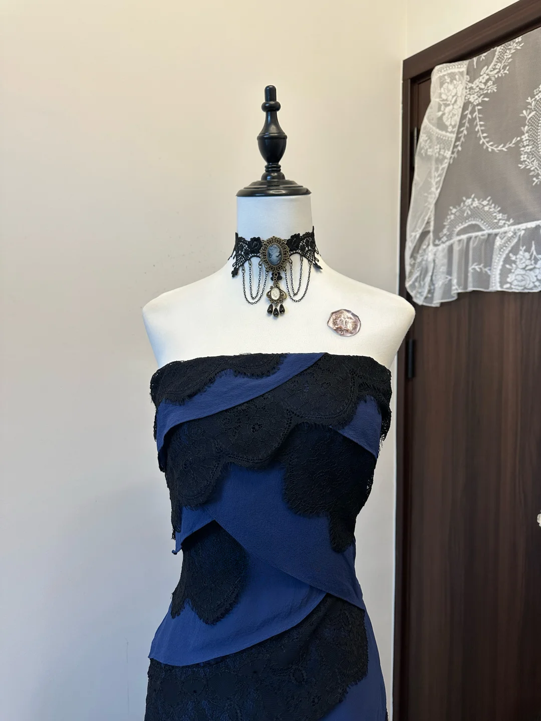 Sexy Slim Mermaid Strapless Satin Lace Long Prom Dress,Evening Dress GG5157