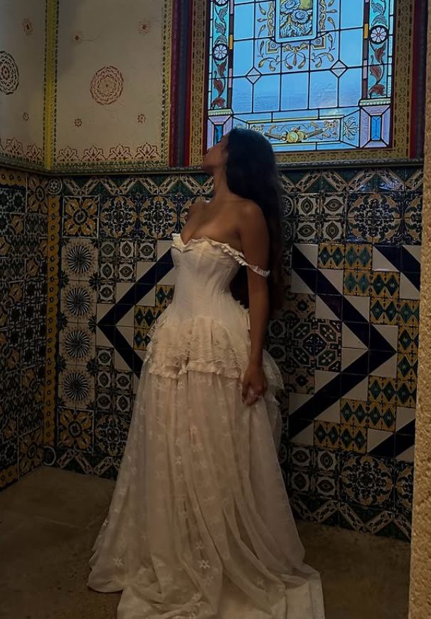 Princess A Line Off The Shoulder Satin Tulle Lace Long Prom Dress,Evening Dress GG5167