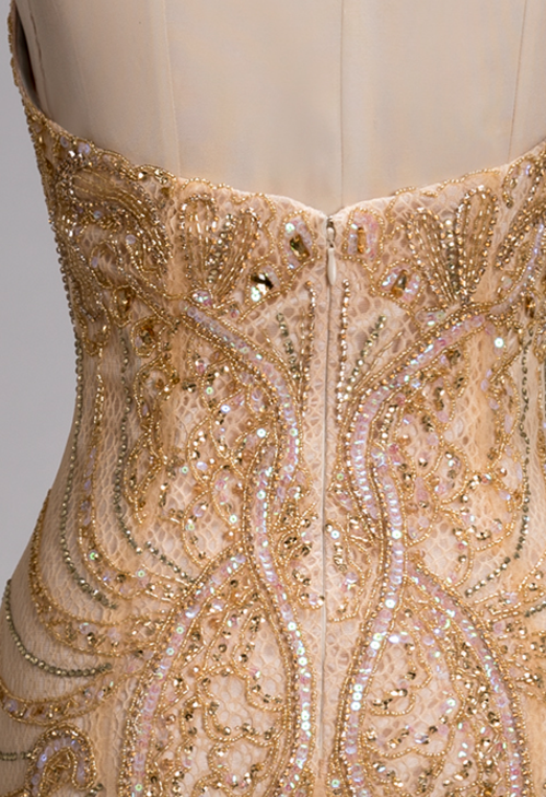 Shiny Mermaid Strapless Sweetheart Sequined Crystals Tulle Long Prom Dress ,Evening Dress GG518