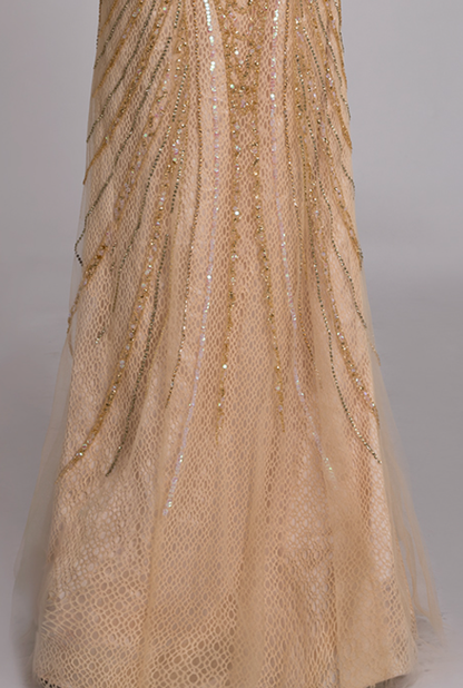 Shiny Mermaid Strapless Sweetheart Sequined Crystals Tulle Long Prom Dress ,Evening Dress GG518