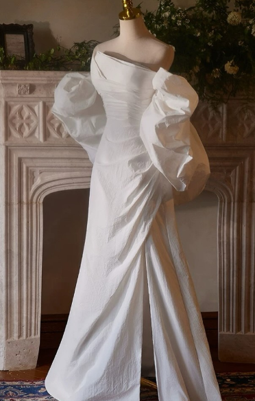 Chic Mermaid Strapless Satin Slit Long Prom Dress,Evening Dress GG5194