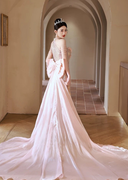 Shiny Mermaid Halter Sequin Tulle Long Prom Dress,Evening Dress GG5197