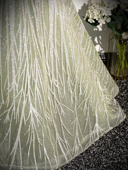 Glittering A Line Off The Shoulder Tulle Beading Long Prom Dress ,Evening Dress GG521