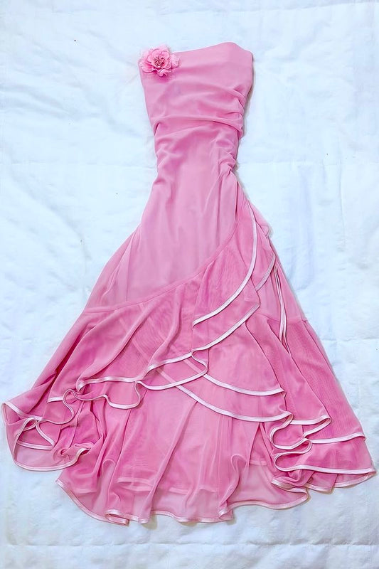 Cute A Line Strapless Chiffon Long Prom Dress,Evening Dress GG5218