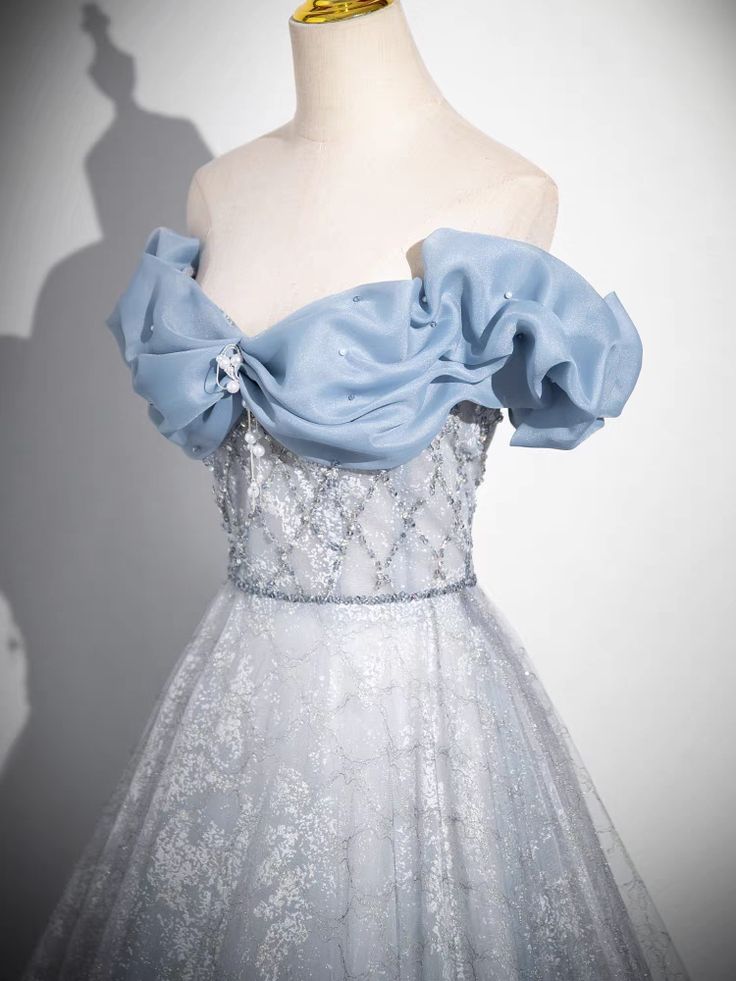 Fairy A Line Off The Shoulder Lace Sequin Long Prom Dress ,Evening Dress GG522