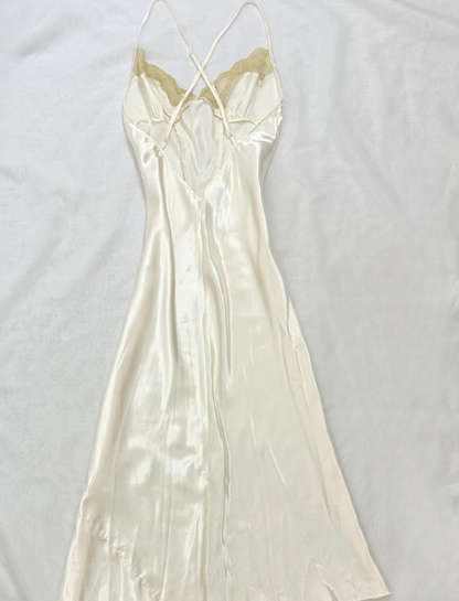 Simple Sheath A Line Spaghetti Straps Satin Lace Long Prom Dress,Evening Dress GG5222