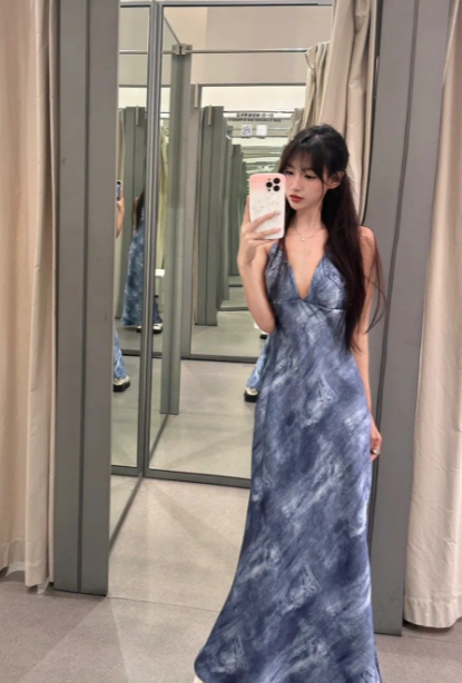 Unique A Line Spaghetti Straps Satin Long Prom Dress,Evening Dress GG5226