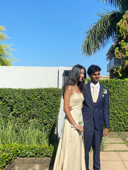 Pretty A Line Spaghetti Straps Sequin Satin Slit Long Prom Dress,Evening Dress GG5228