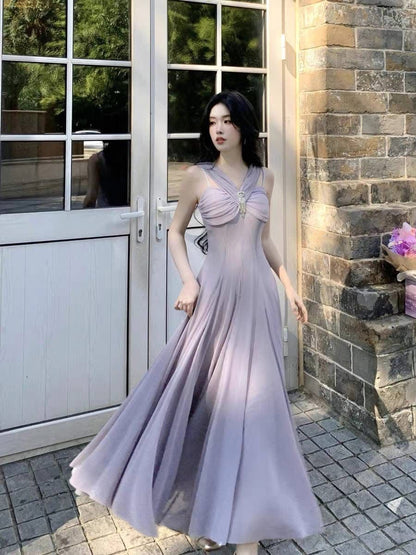 Unique A Line Satin Long Prom Dress,Evening Dress GG5230