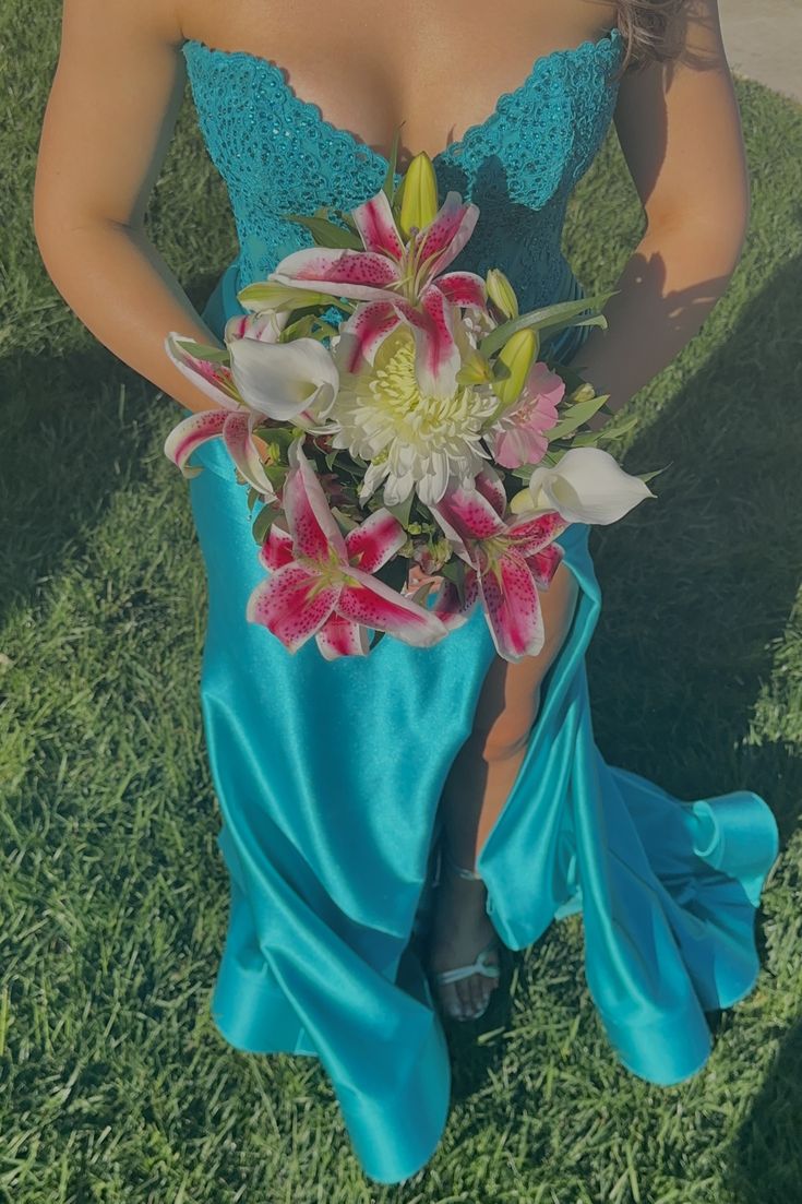 Elegant Mermaid Strapless Satin Lace Slit Long Prom Dress,Evening Dress GG5255