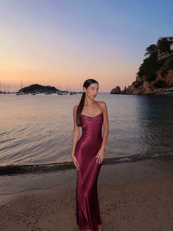 Sexy Mermaid Halter Satin Sequin Long Prom Dress,Evening Dress GG5267