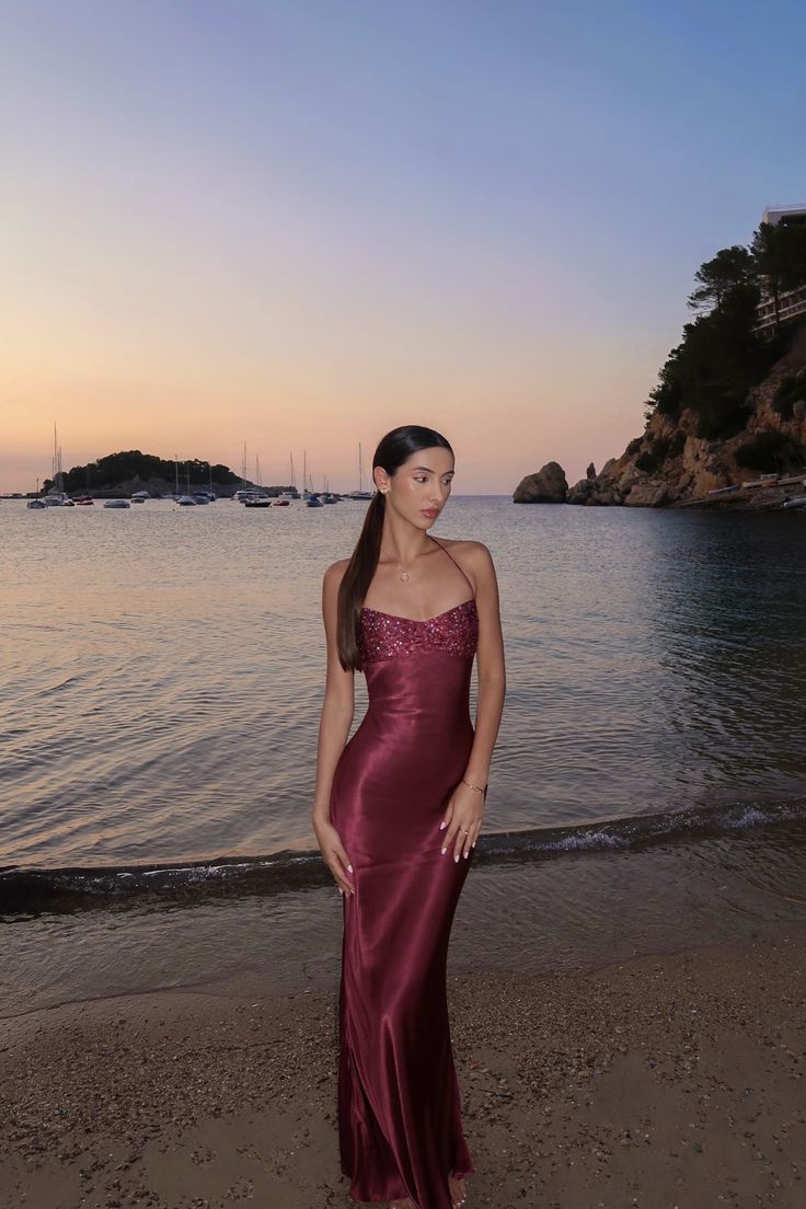 Sexy Mermaid Halter Satin Sequin Long Prom Dress,Evening Dress GG5267