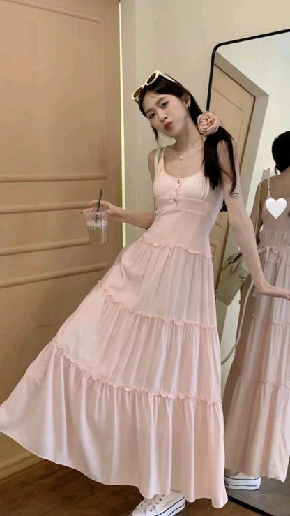 Pretty Pink Spaghetti Straps A Line Satin Without Sleeves Long Prom Dress,Evening Dress GG5282