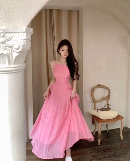 Chic Spaghetti Straps A Line Satin Without Sleeves Long Prom Dress,Evening Dress GG5283