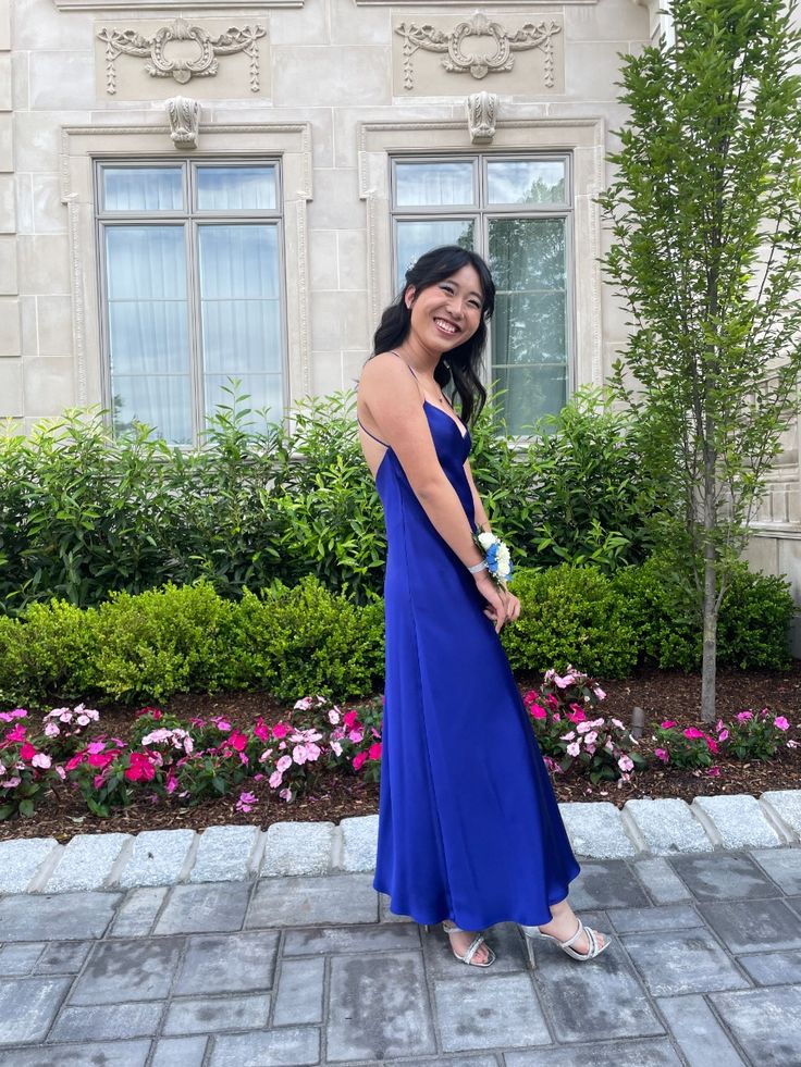 Chic A Line Spaghetti Straps Satin Without Sleeves Long Prom Dress,Evening Dress GG5289