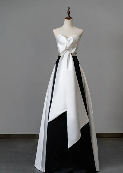 Chic A Line Strapless Satin Without Sleeves Long Prom Dress,Evening Dress GG5305