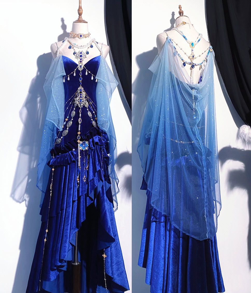 Gorgeous Mermaid Spaghetti Straps Velvet Beaded Without Shawl Long Prom Dress,Evening Dress GG5311