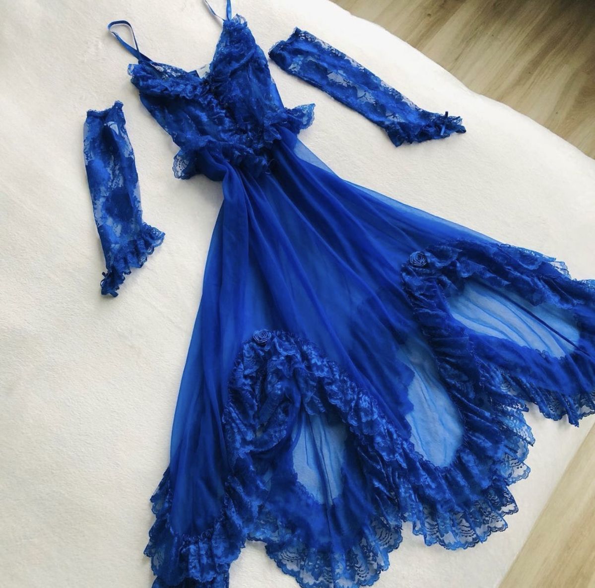 Chic A Line Spaghetti Straps Tulle Lace With Sleeves Long Prom Dress,Evening Dress GG5333