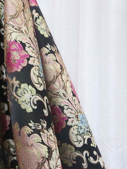 Retro A Line Square Satin Printed Long Prom Dress,Evening Dress GG536