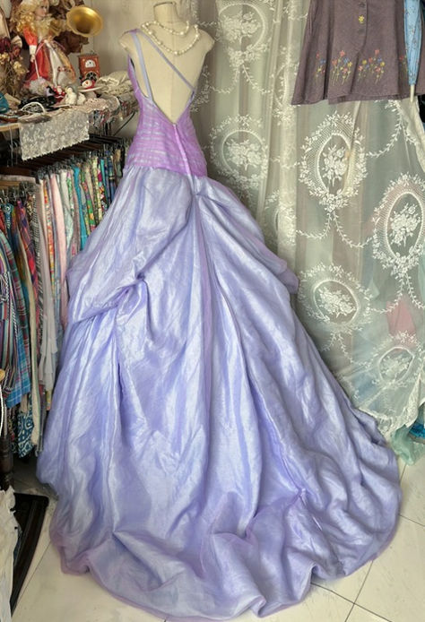 Vintage Ball Gown Lilac One Shoulder Satin Tulle Without Sleeves Long Prom Dress,Evening Dress GG5376