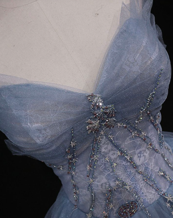 Obessed Ball Gown Strapless Tulle Sequin Without Sleeves Long Prom Dress,Evening Dress GG5413