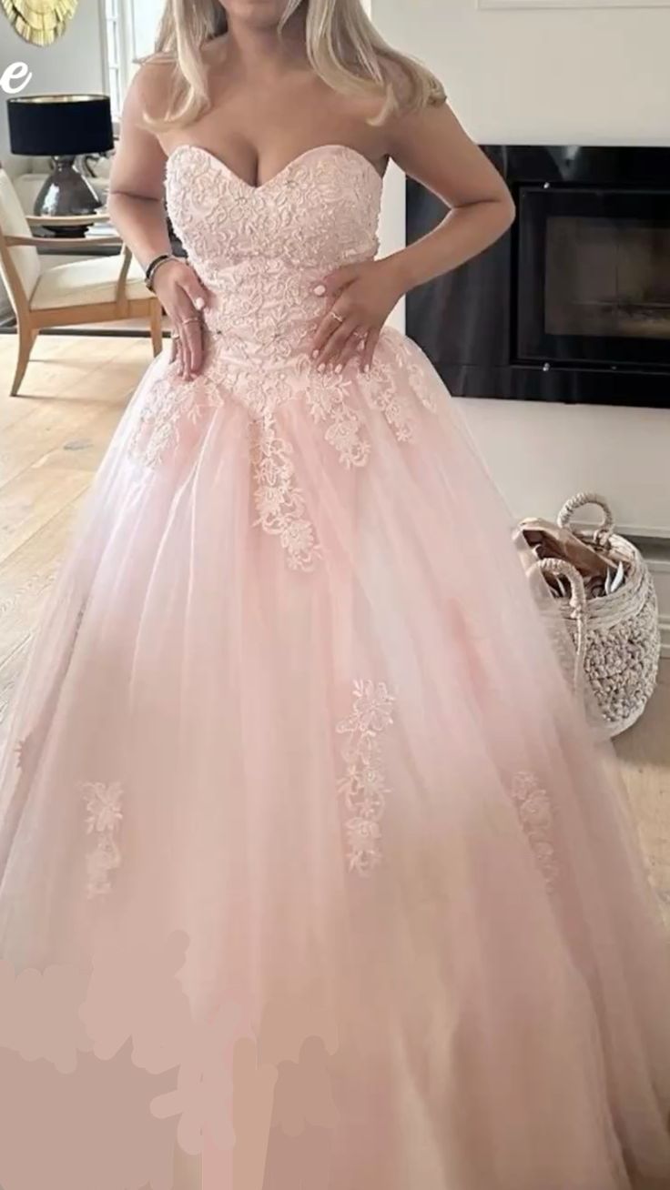 Obessed Ball Gown Sweetheart Tulle Lace Without Sleeves Long Prom Dress,Evening Dress GG5414