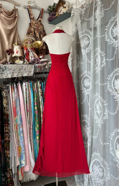 Simple A Line Halter Burgundy Chiffon Without Sleeves Long Prom Dress,Evening Dress GG5427