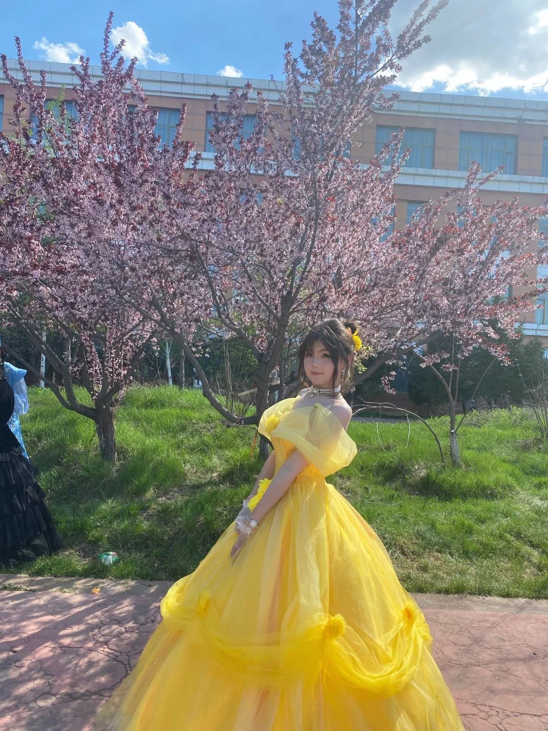 Princess Yellow Ball Gown Off The Shoulder Tulle Without Sleeves Long Prom Dress,Evening Dress GG5477