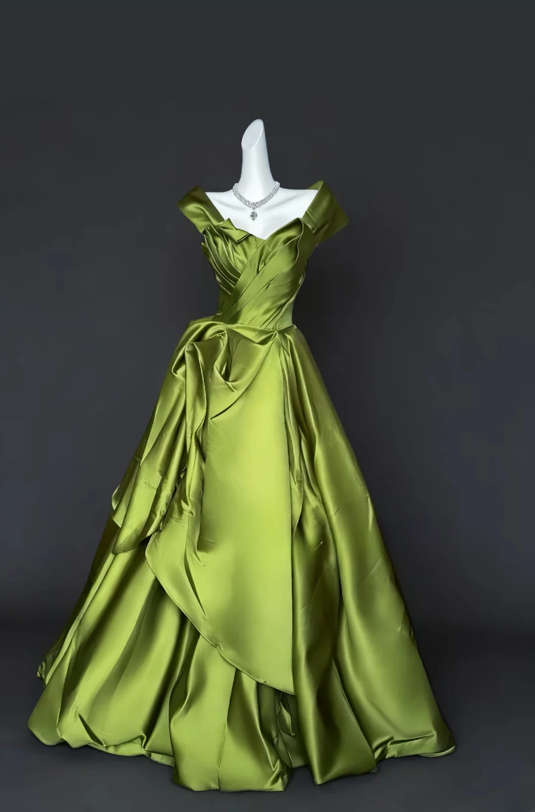 Obsessed Ball Gown Satin Without Sleeves Long Prom Dress,Evening Dress GG5500