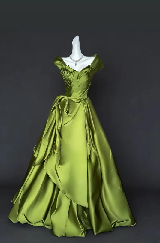 Obsessed Ball Gown Satin Without Sleeves Long Prom Dress,Evening Dress GG5500